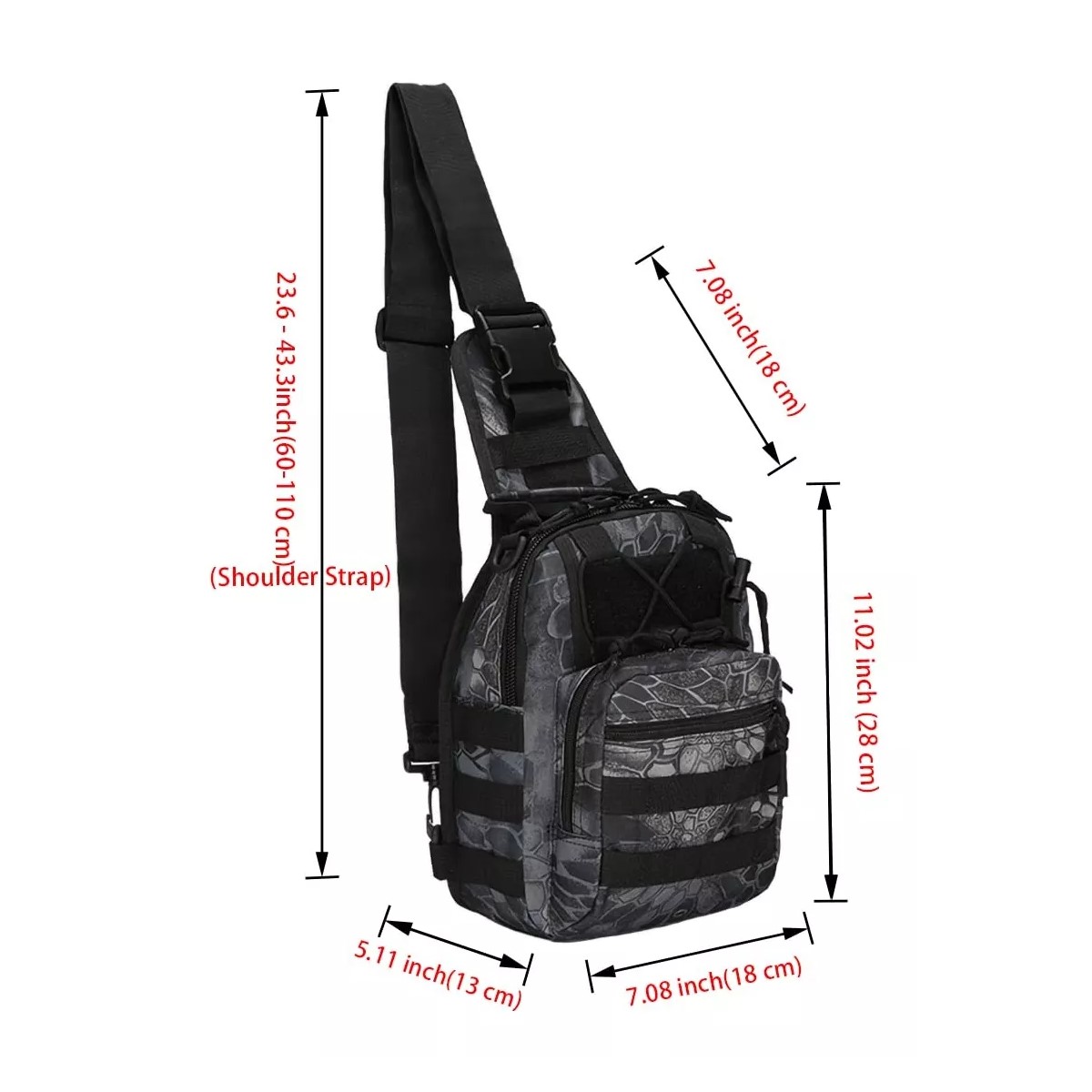 Multiusos Pechera Mochila Táctica Militar Bandolera Cruzada Mochila bolsa cartera moto autos negro