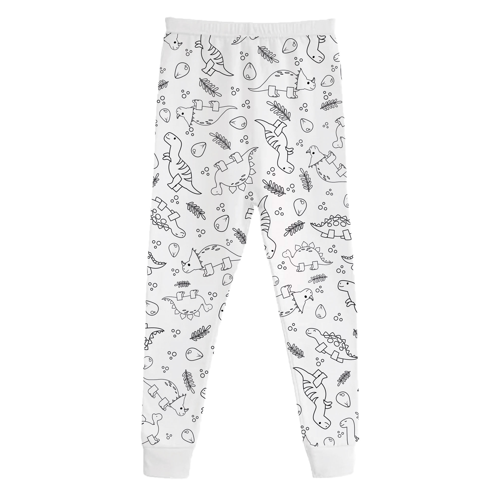 Pijama de Niños Para Colorear/Dibujar Unisex De Dinosaurios Bilingüe Didáctico Coloreable Plumones Incluidos