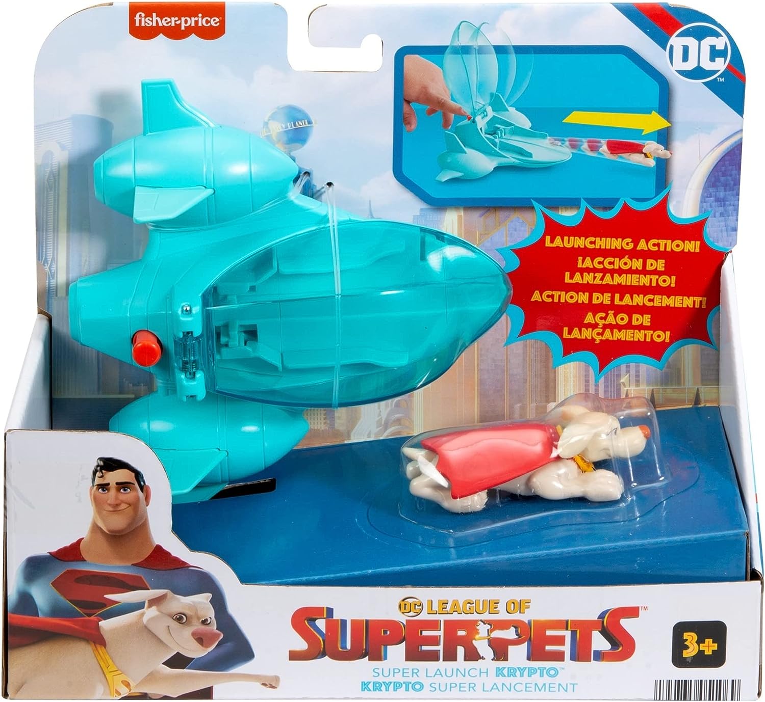 Dc Liga De Supermascotas Krypto Vehiculo con Lanzador