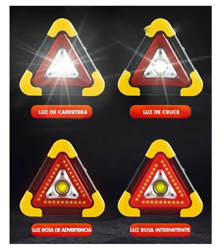 Triangulo Reflejante Emergencia Led Para Autos
