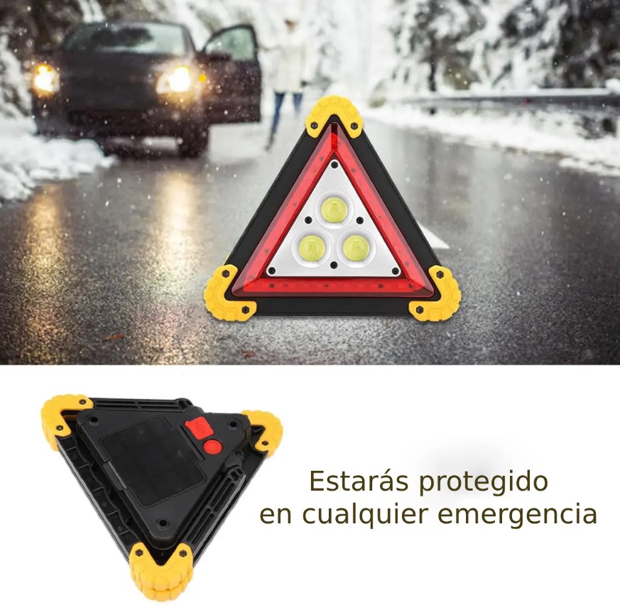 Triangulo Reflejante Emergencia Led Para Autos
