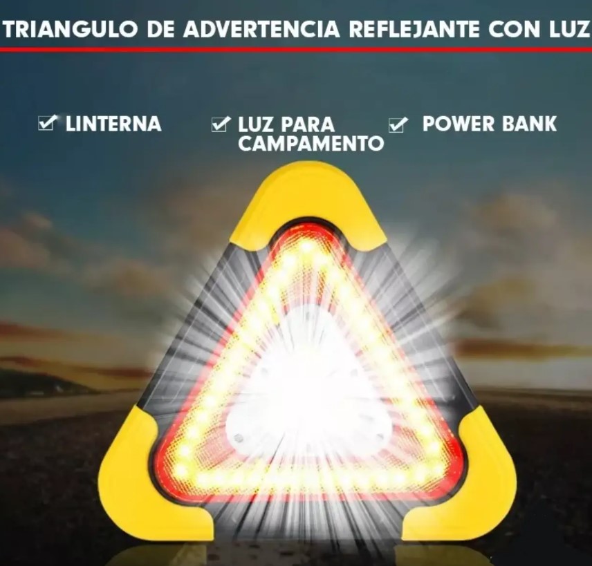 Triangulo Reflejante Emergencia Led Para Autos