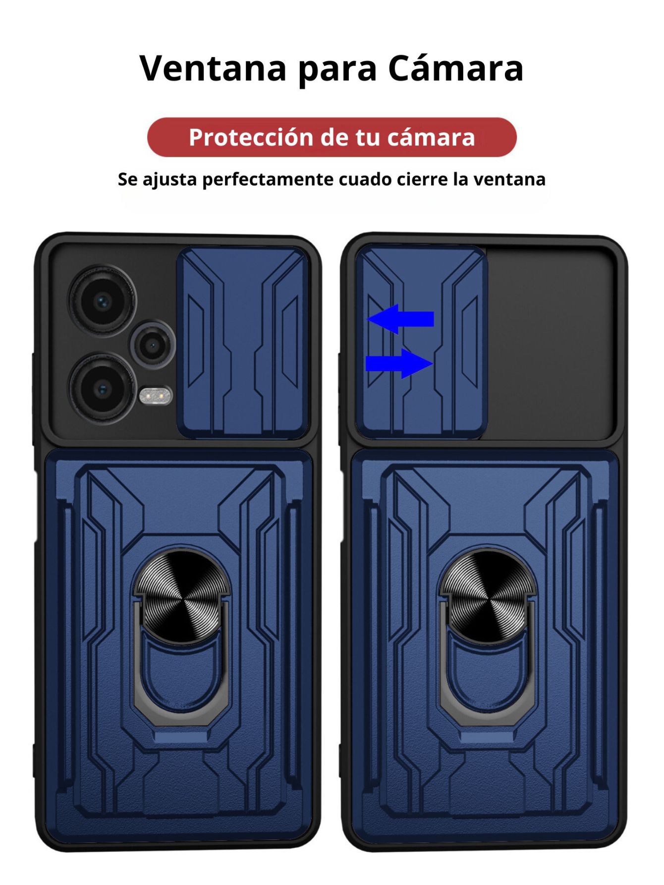 Funda Anillo y Tarjetero Card Slot para Samsung S24 Ultra Azul