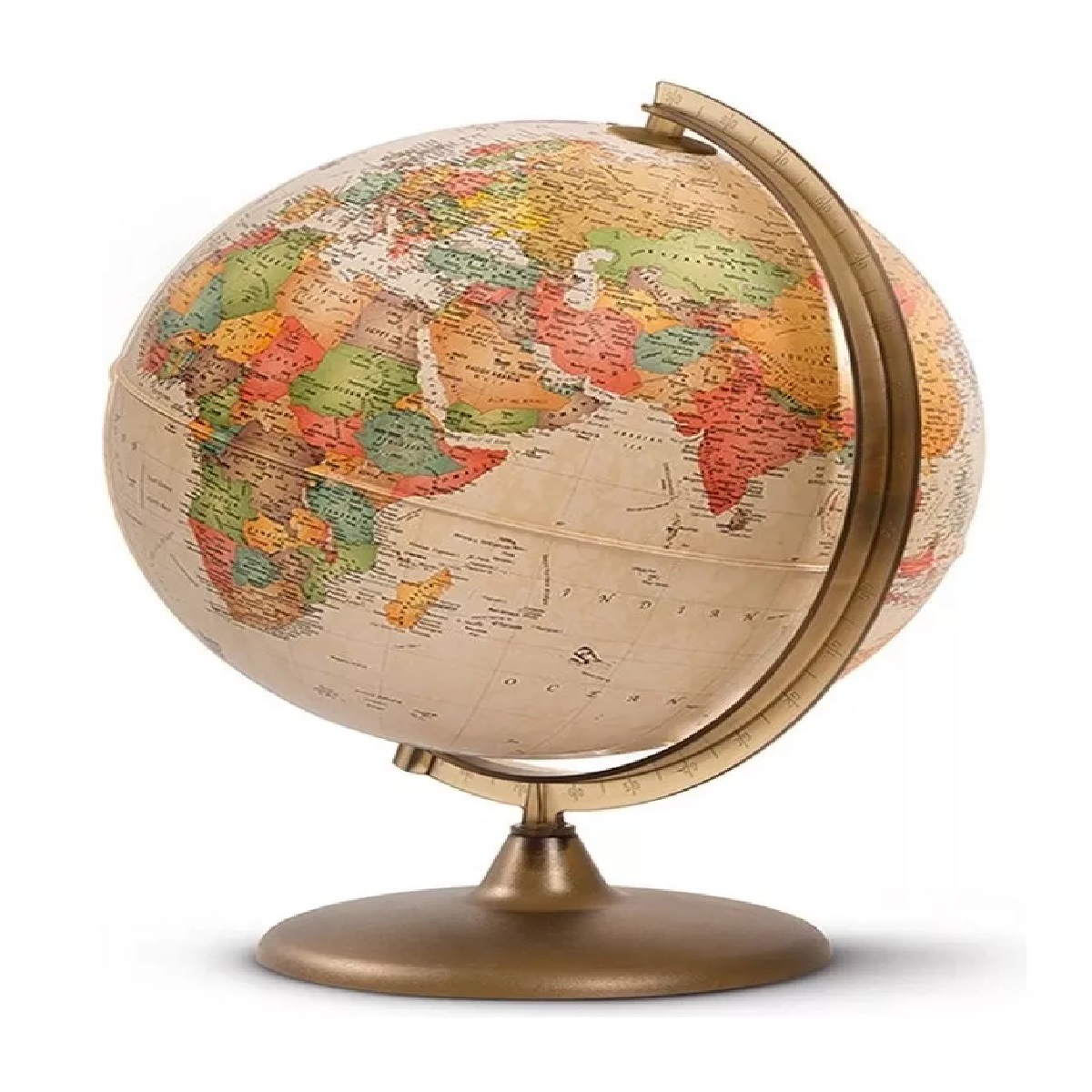 M Globo Terráqueo En Español Con División Política Beige 30 Cm