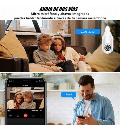 Starcat® Cámara De Seguridad Tipo Foco Ptz 2.4/5g Wifi Alarm