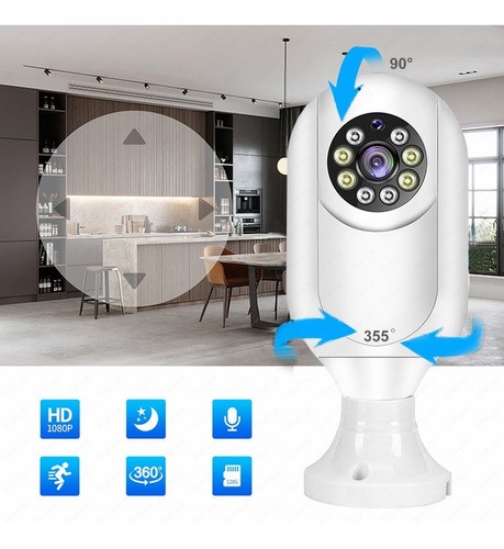 Starcat® Cámara De Seguridad Tipo Foco Ptz 2.4/5g Wifi Alarm