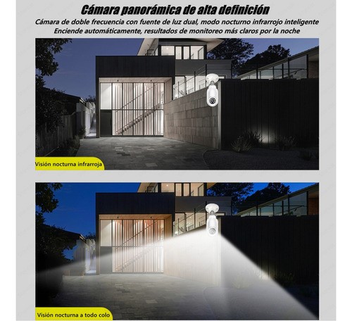 Starcat® Cámara De Seguridad Tipo Foco Ptz 2.4/5g Wifi Alarm