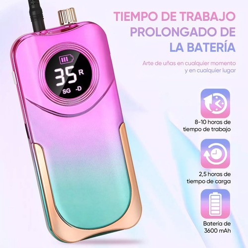 Pulidor De Uñas Esmeril Profesional Drill Taladro 35000 Rpm