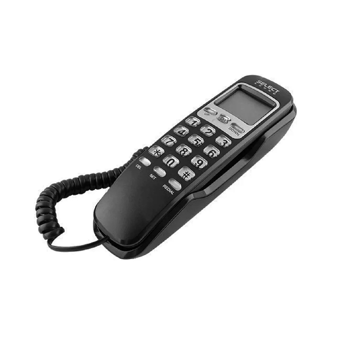 Telefono De Pared Select Sound Caller Id Reloj, Alarma Color Negro