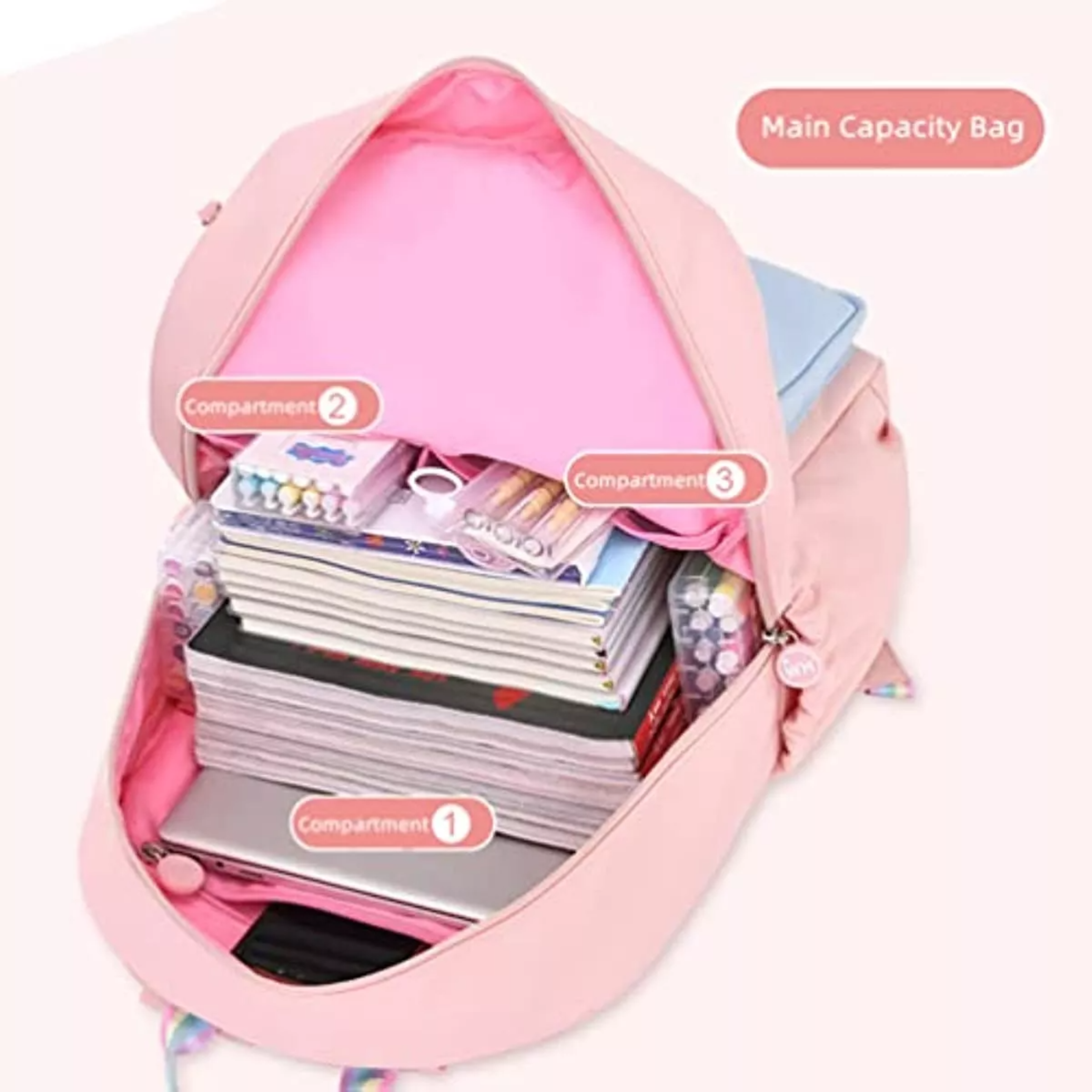 Mochila escolar ATOP B074 color pink blue 35L