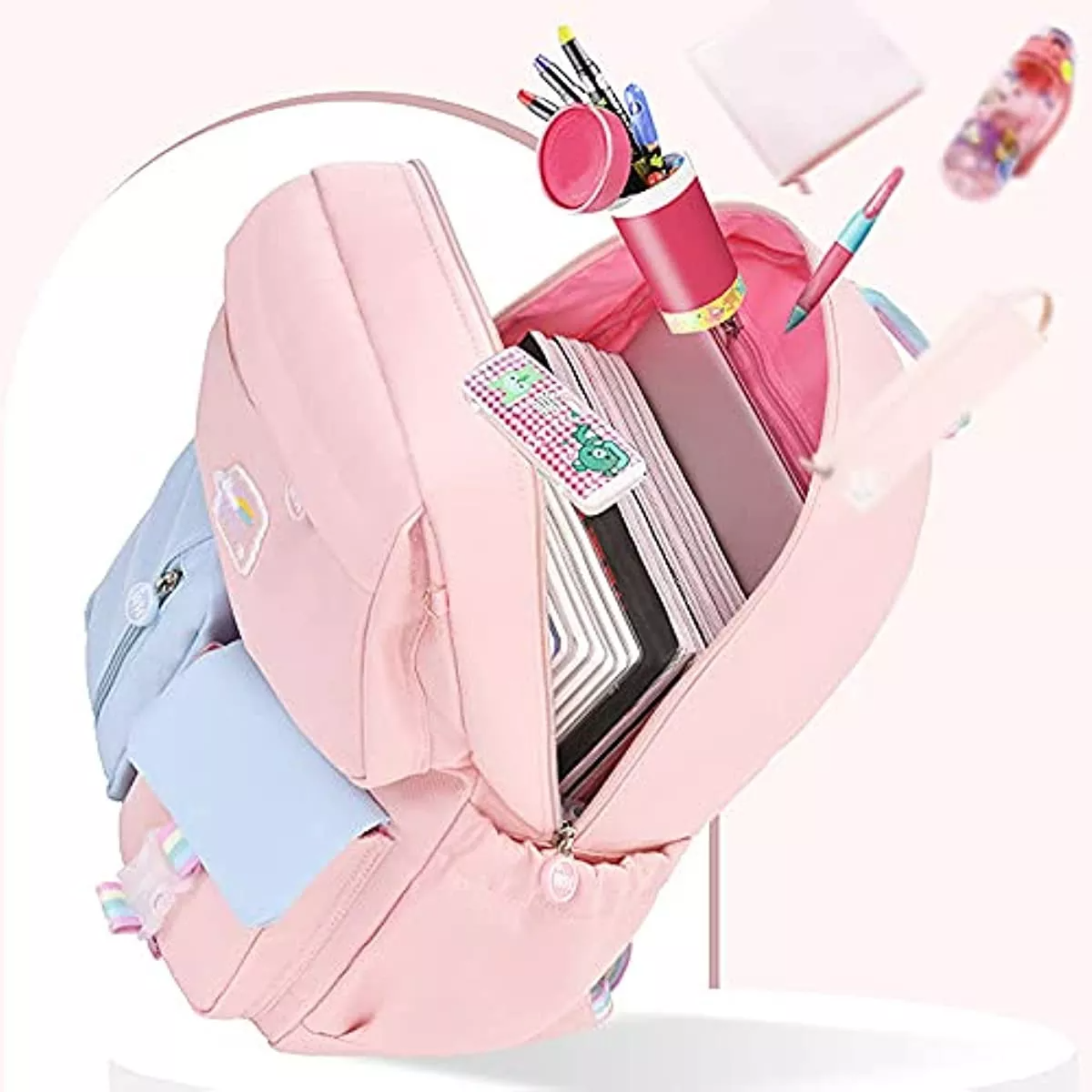 Mochila escolar ATOP B074 color pink blue 35L