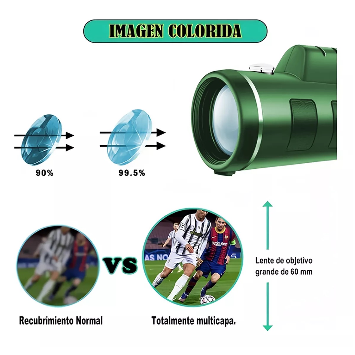 Telescopio Monocular De 80x100 Hd Impermeable Para Celular