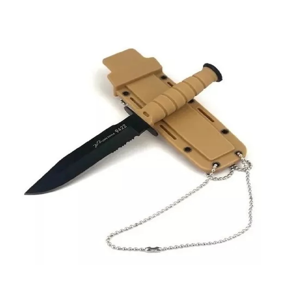 Daga Táctica Cuchillo Militar Funda Collar De Cadena