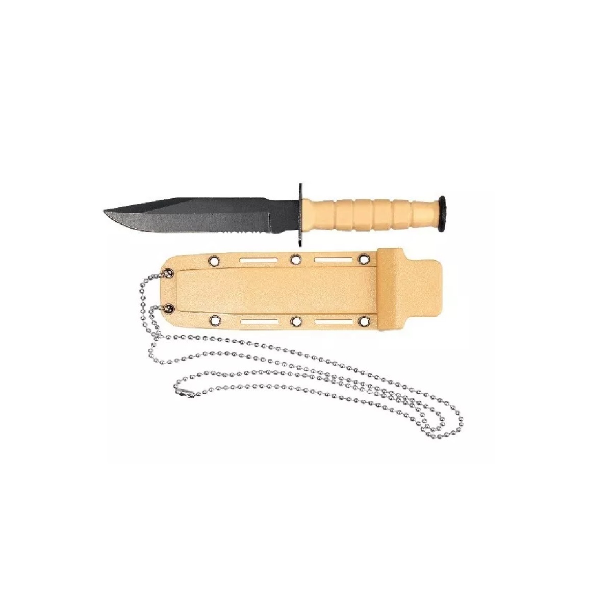 Daga Táctica Cuchillo Militar Funda Collar De Cadena