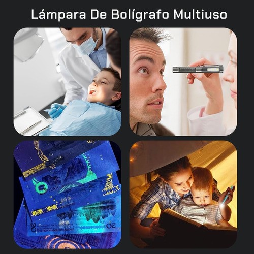 Lámpara De Diagnóstico Recargable, Ultravioleta, 3 Colores