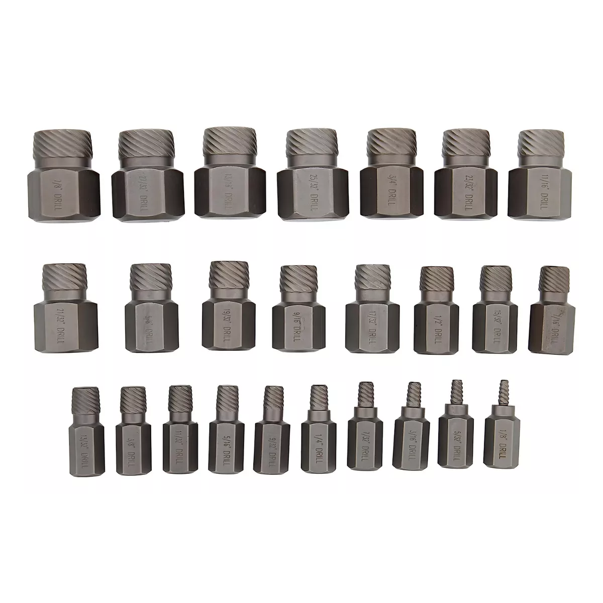 Kit Extractores De Acero Para Tornillos, Birlos Y Pernos Rotos 25pzs