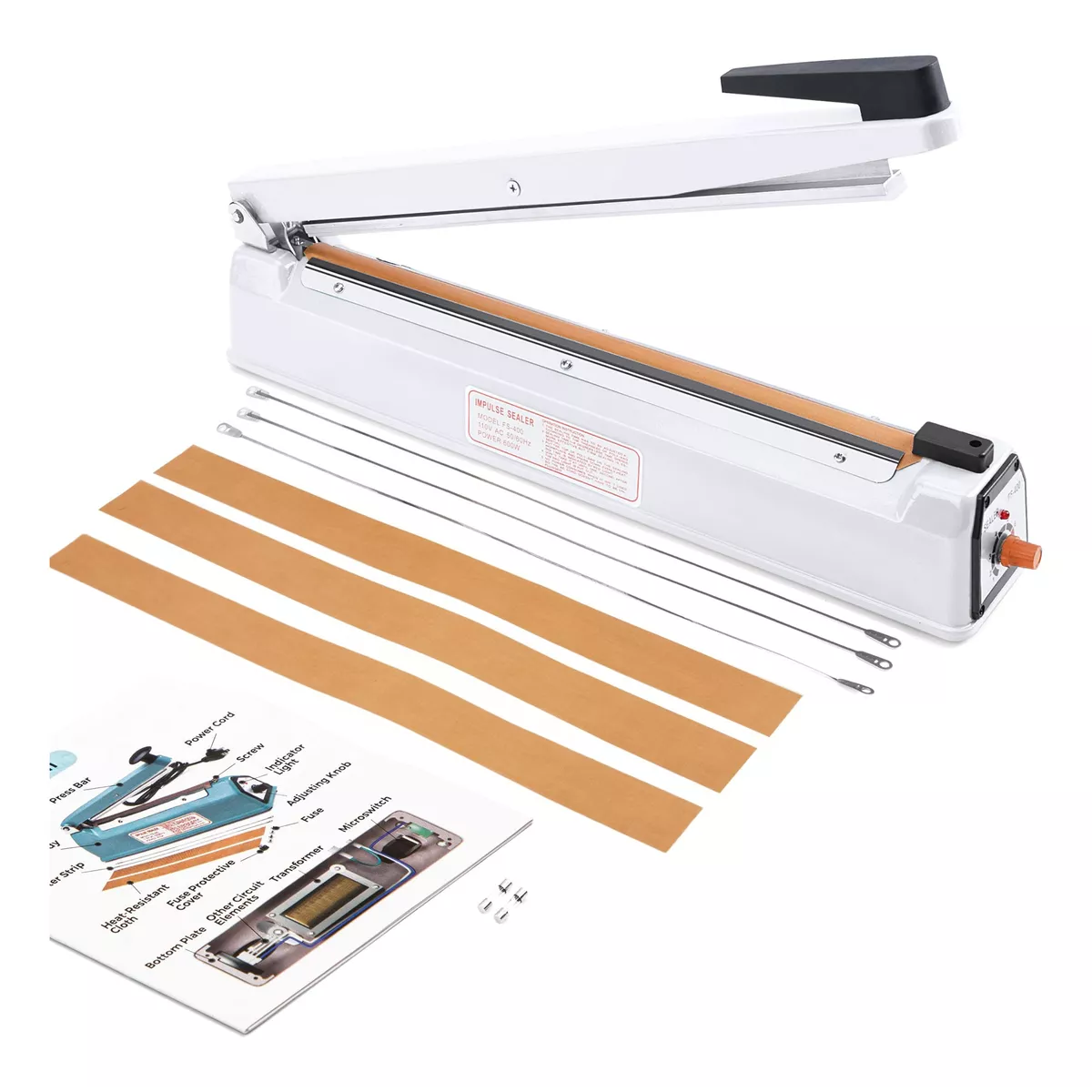 Maquina De Térmica Selladora De Bolsas De Plástico De 30 Cm Blanco