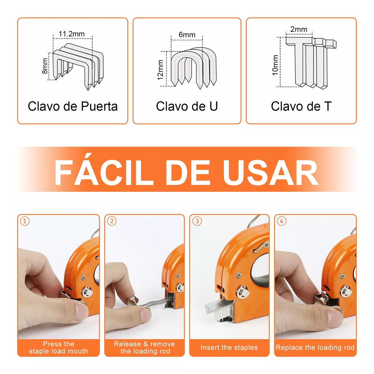 Engrapadora Pistola Para Tapiceria 3 En 1 Grapadora Manual