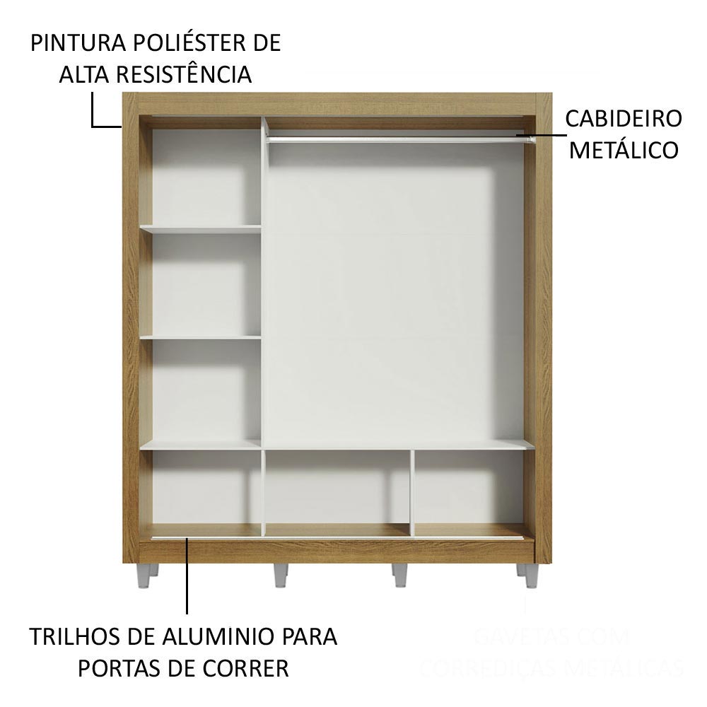 Ropero Closet Madesa 3 Puertas 2 Espejos Con Pies MB 01