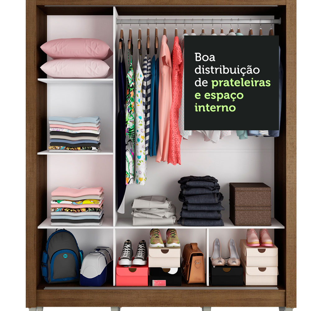 Ropero Closet Madesa 3 Puertas 2 Espejos Con Pies MB 01