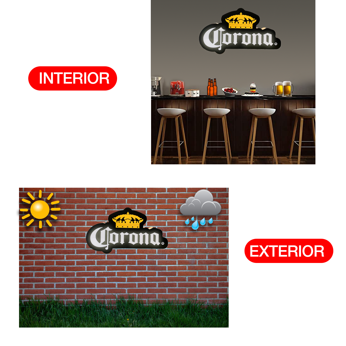 Letrero luminoso Cerveza Corona Extra