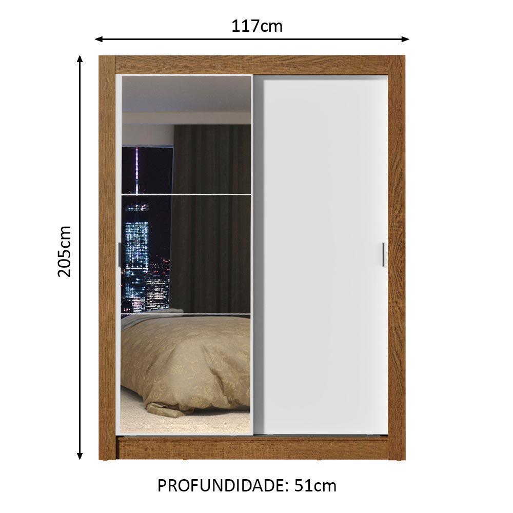 Ropero Closet Madesa 2 Puertas 1 Espejo MB 01