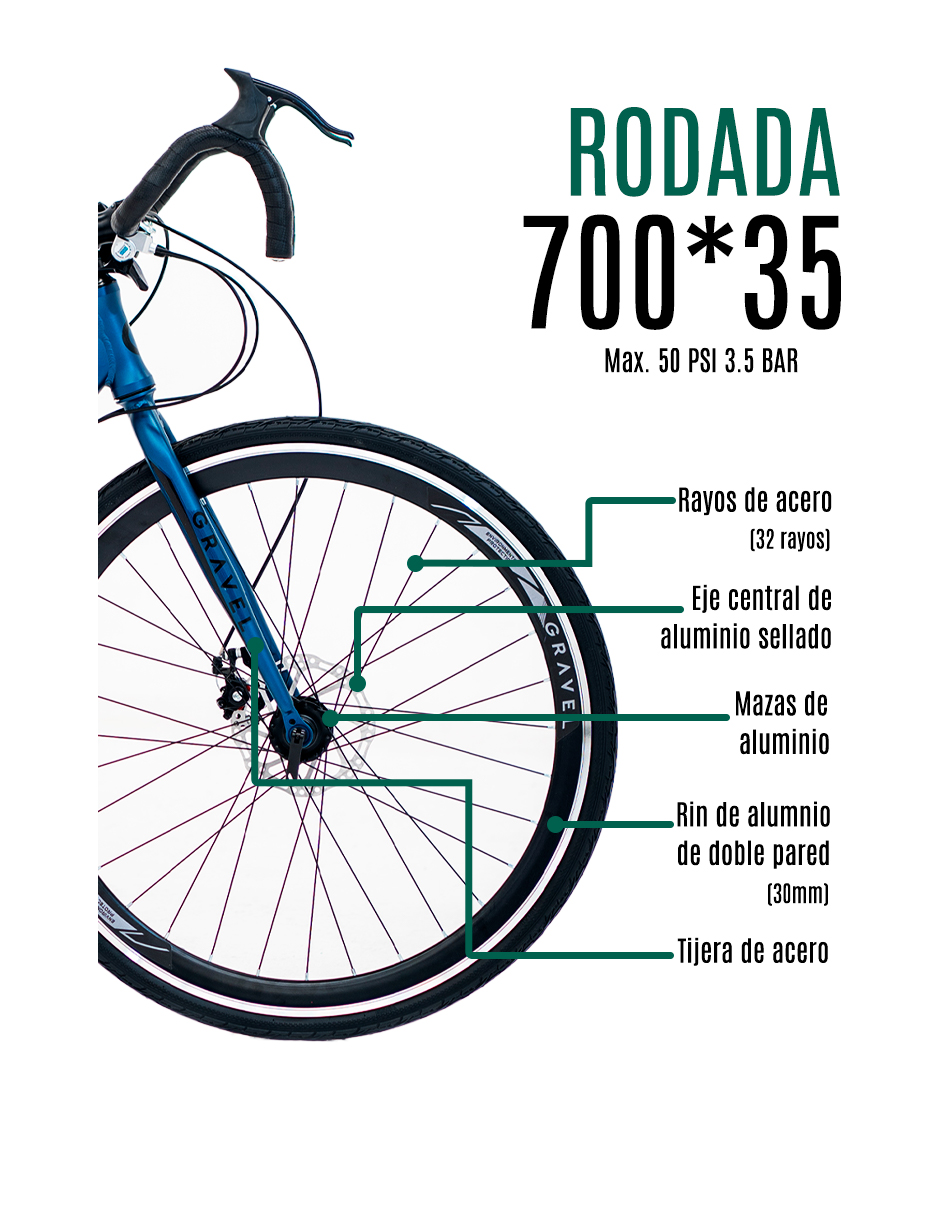 BICICLETA DE RUTA ASPHALT R700 S AZUL
