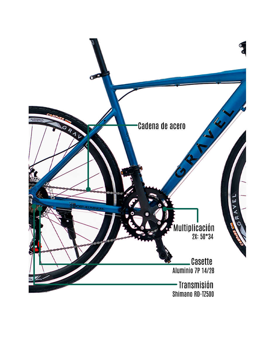BICICLETA DE RUTA ASPHALT R700 S AZUL