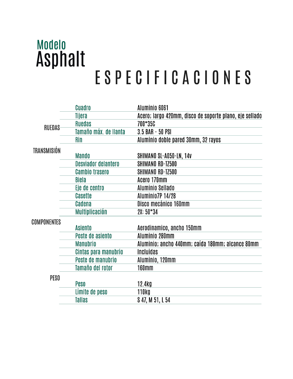 BICICLETA DE RUTA ASPHALT R700 S AZUL