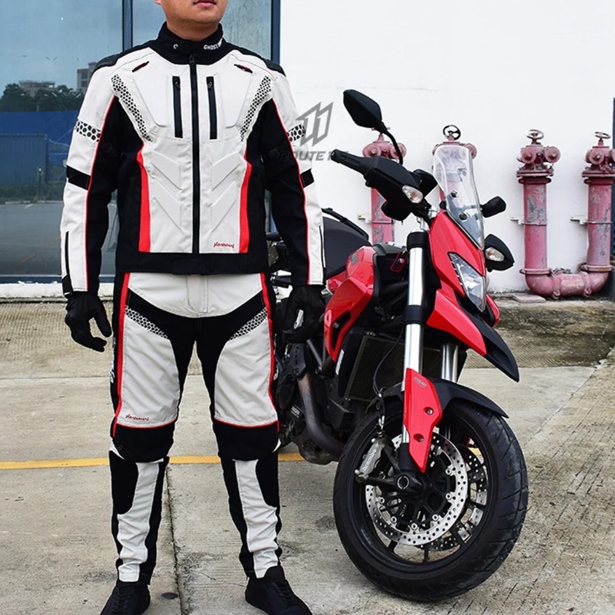 Chamarra Chaqueta blanco moto impermeable motocicleta protección armadura agua aire reflejante