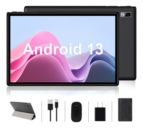2024 Tablet Goodtel G10 10.1 Tableta 128GB ROM Negra Y 14GB RAM TF 1TB Expansión Octacore 2.0Ghz WIFI 2.4G 5G Bluetooth 5.0 Certificación Google GMS Con Funda Mouse Teclado