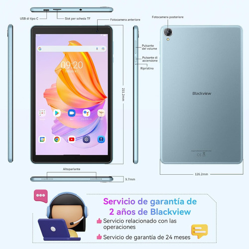 Tablet Blackview Tab50wifi 8gb Ram 128gb Rom Usb Tf Tableta