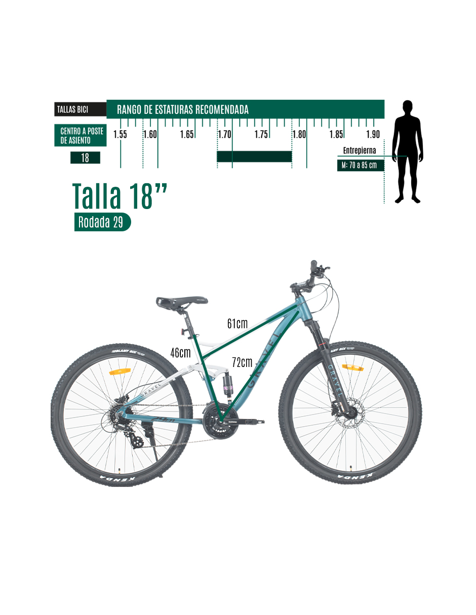 BICICLETA MTB FUJI R29 DOBLE SUSPENSIÓN AZUL CON BLANCO