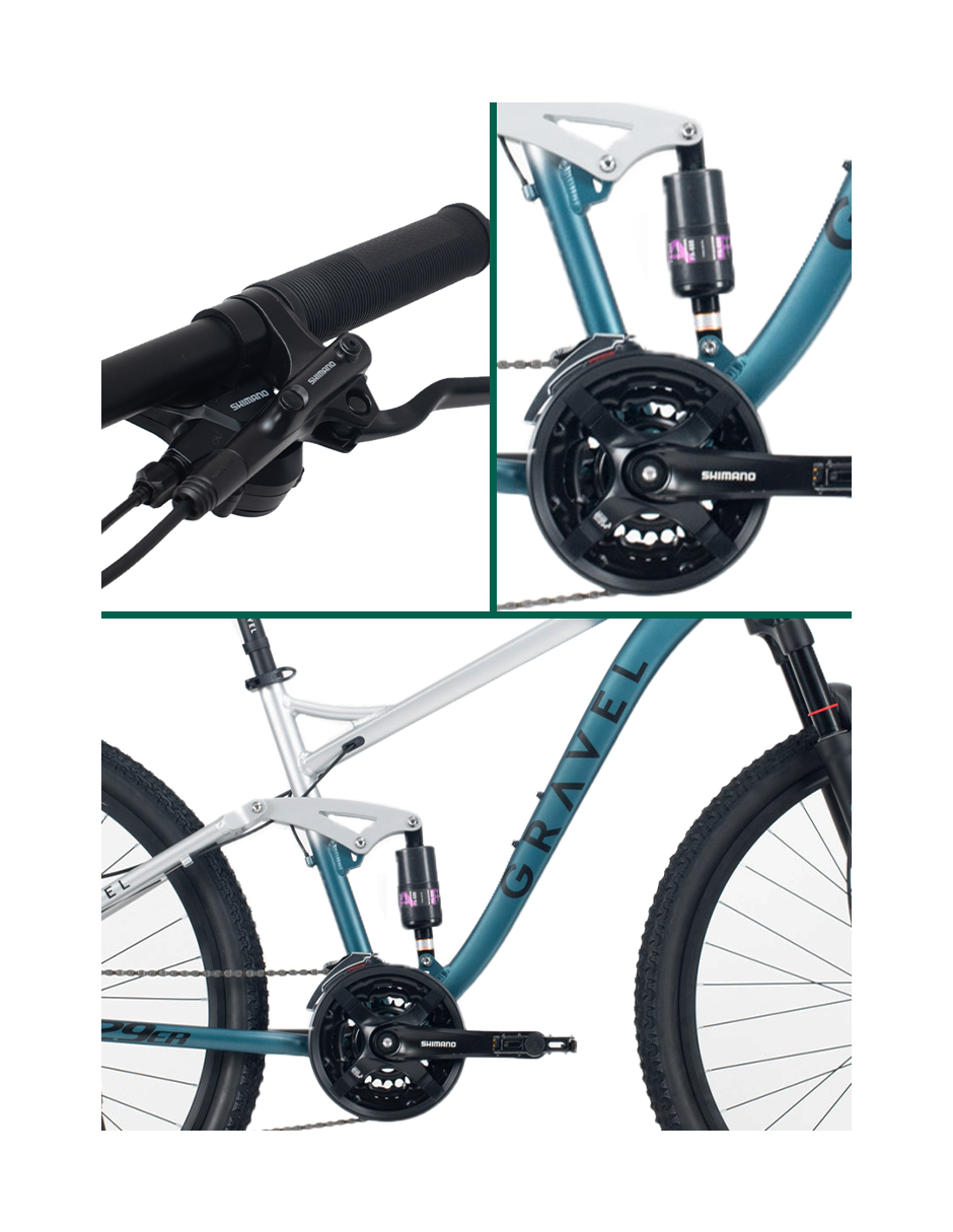 BICICLETA MTB FUJI R29 DOBLE SUSPENSIÓN AZUL CON BLANCO