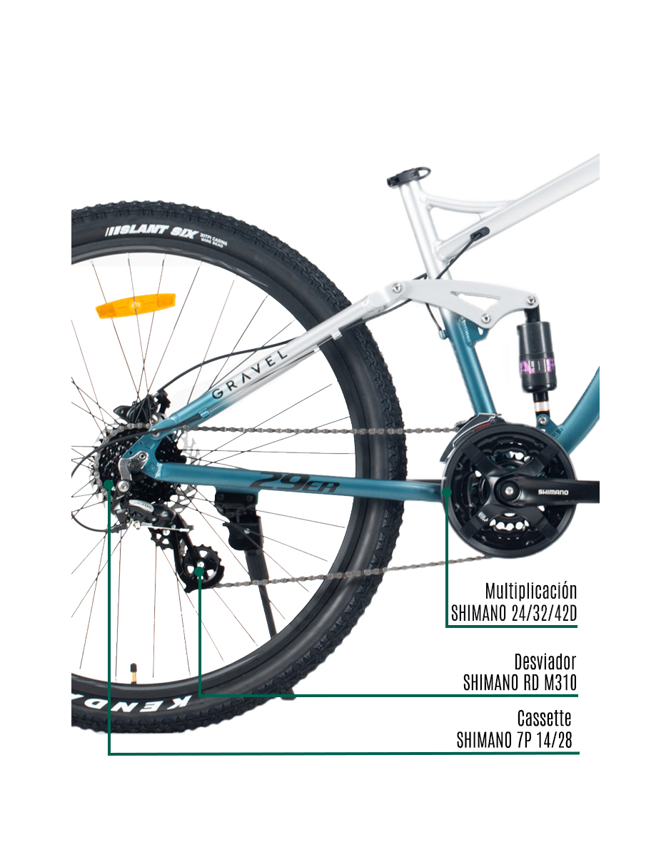 BICICLETA MTB FUJI R29 DOBLE SUSPENSIÓN AZUL CON BLANCO
