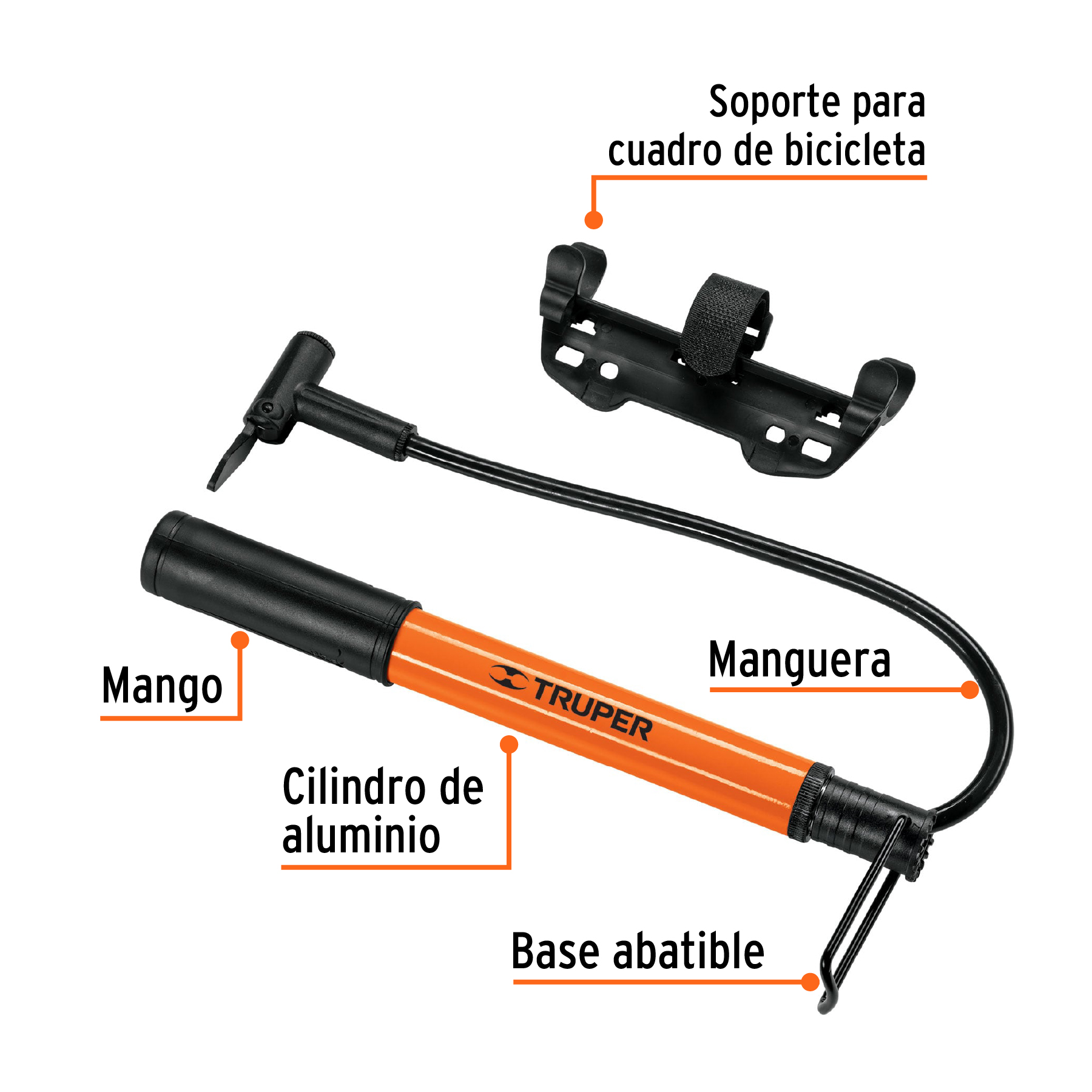 BOMBA MANUAL MINI PARA INFLAR 13790 TRUPER