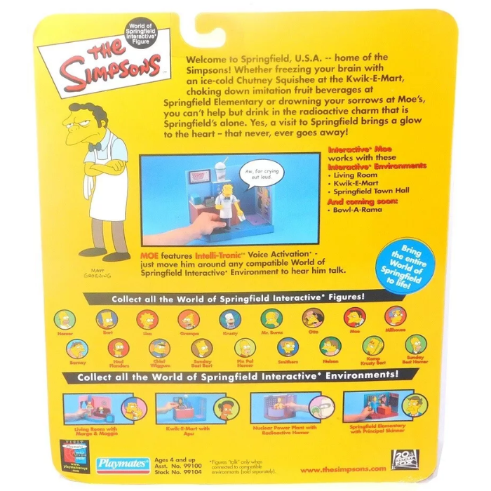 The Simpsons WOS World Of Springfield Moe Figure Playmates