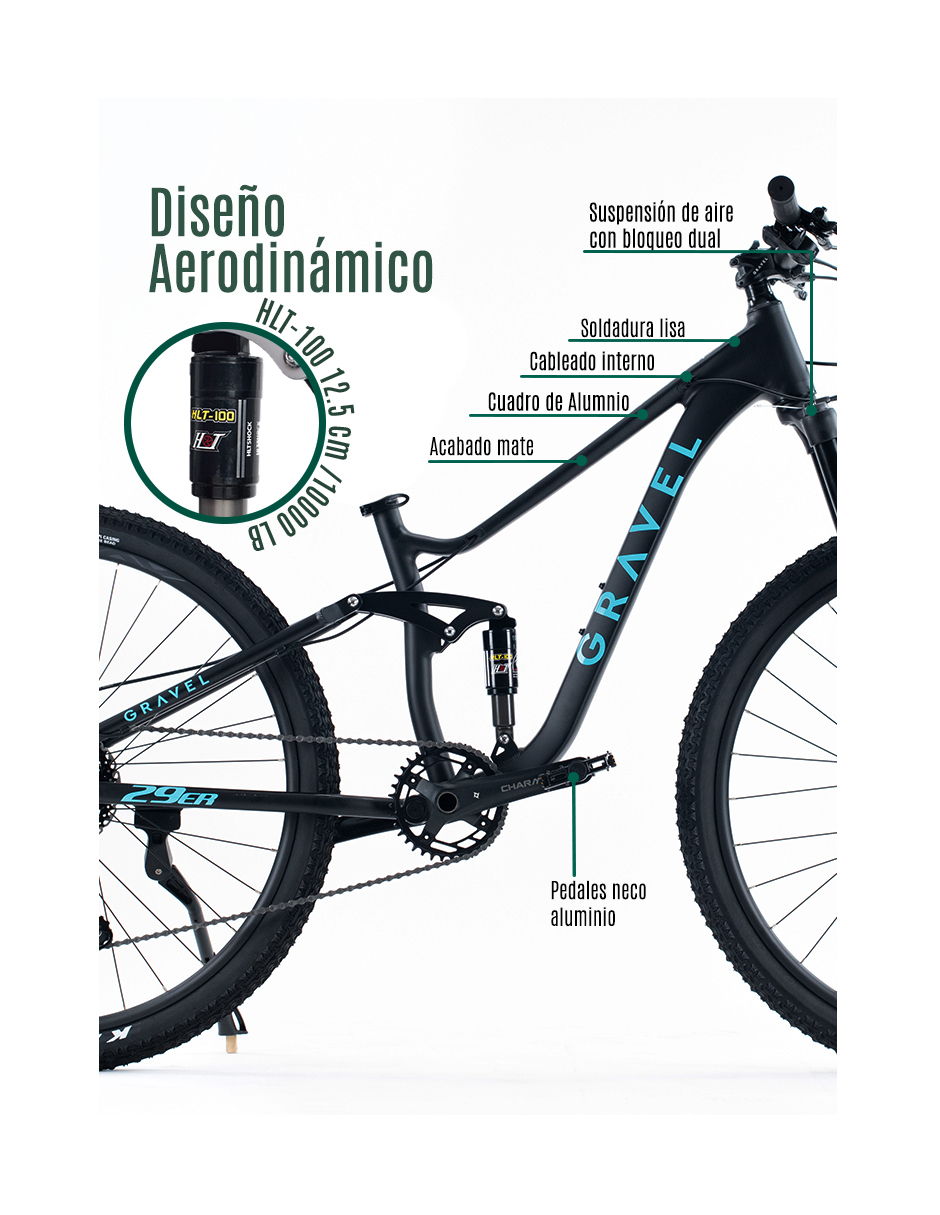 BICICLETA MTB FUJI PRO R29 DOBLE SUSPENSIÓN S 15.5 NEGRA/ AZUL