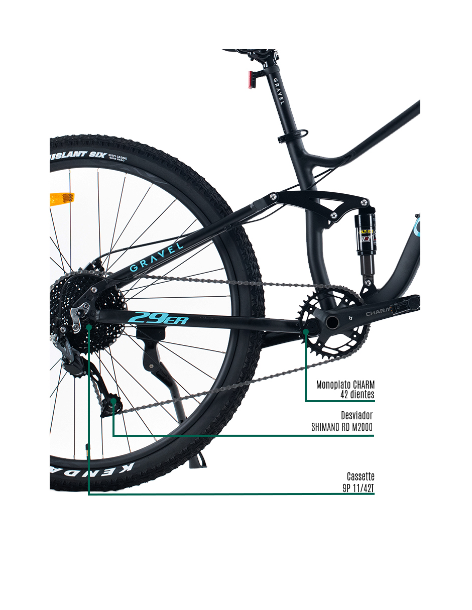 BICICLETA MTB FUJI PRO R29 DOBLE SUSPENSIÓN S 15.5 NEGRA/ AZUL