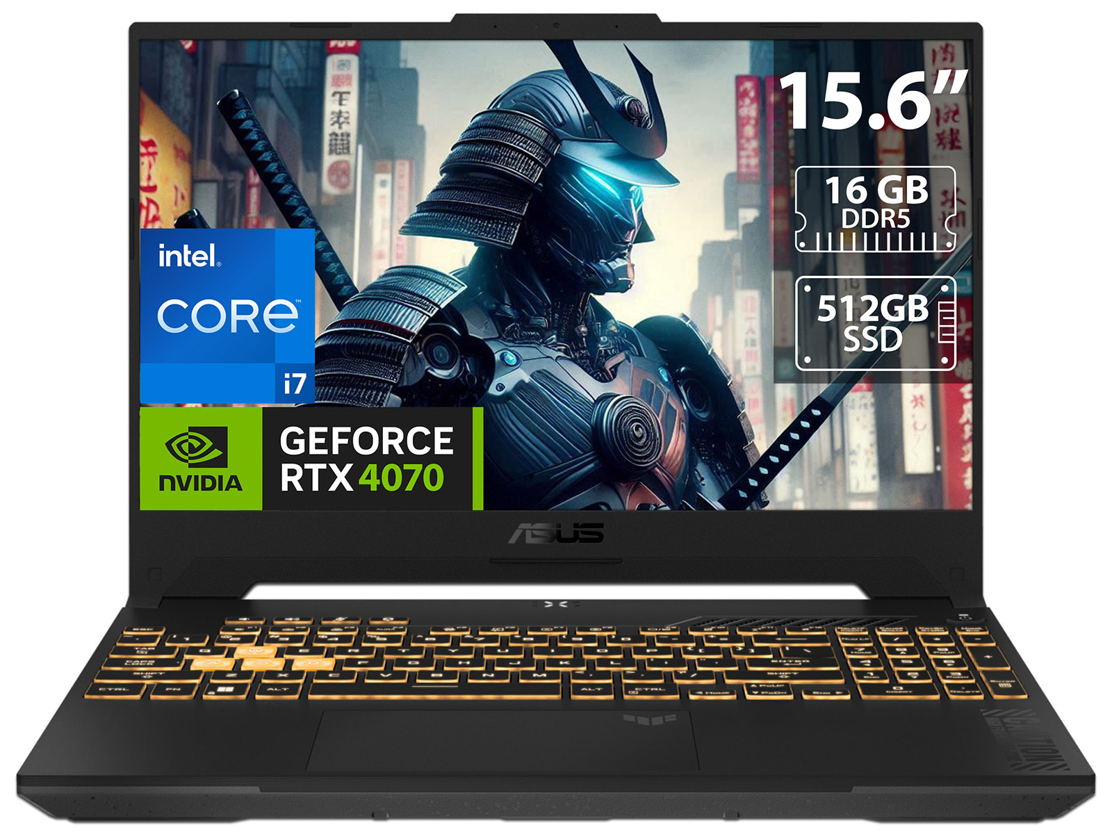 Laptop Gamer ASUS TUF Gaming F15: Intel Core i7 13620H (Hasta 4.9 GHz), RAM 16GB DDR5, SSD 512GB, Pantalla 15.6" LED, Video GeForce RTX 4070, S.O. W11H