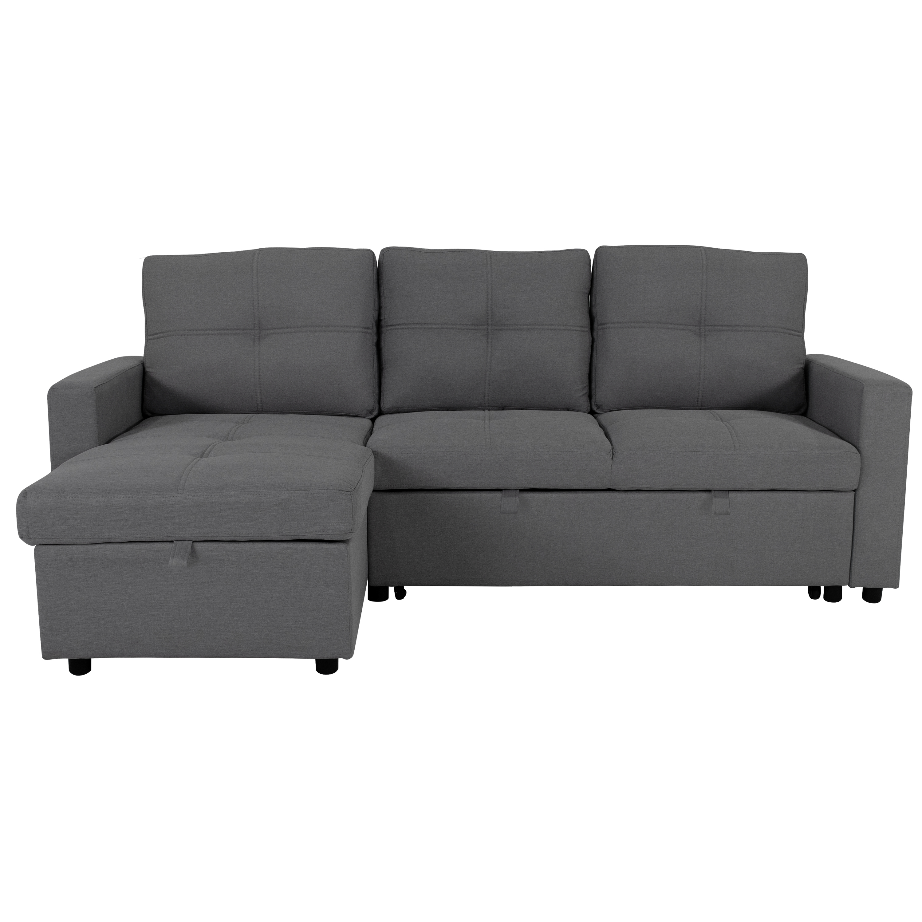 Sala con Almacenamiento Easy Living Modelo Tribeca Color Gris Oxford Tela Algodón