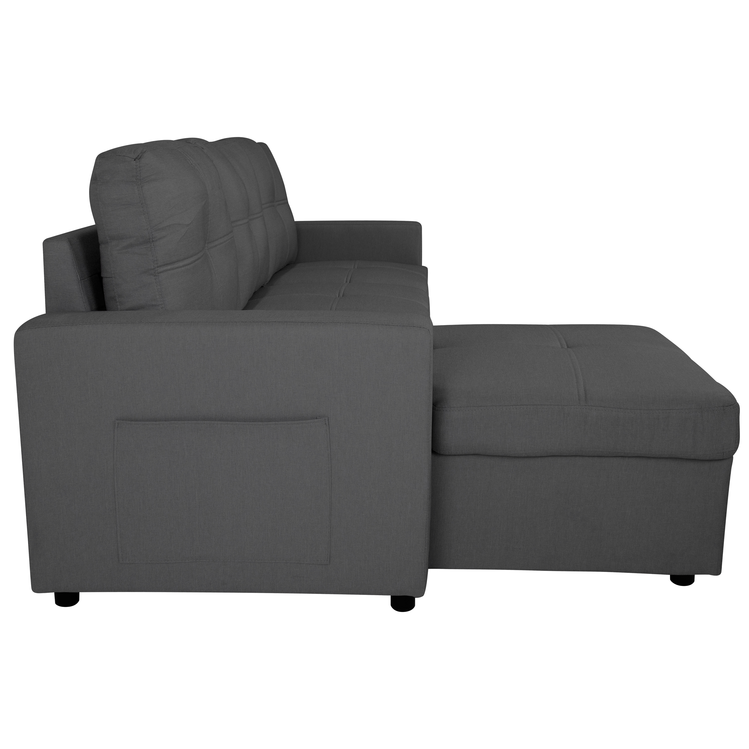Sala con Almacenamiento Easy Living Modelo Tribeca Color Gris Oxford Tela Algodón