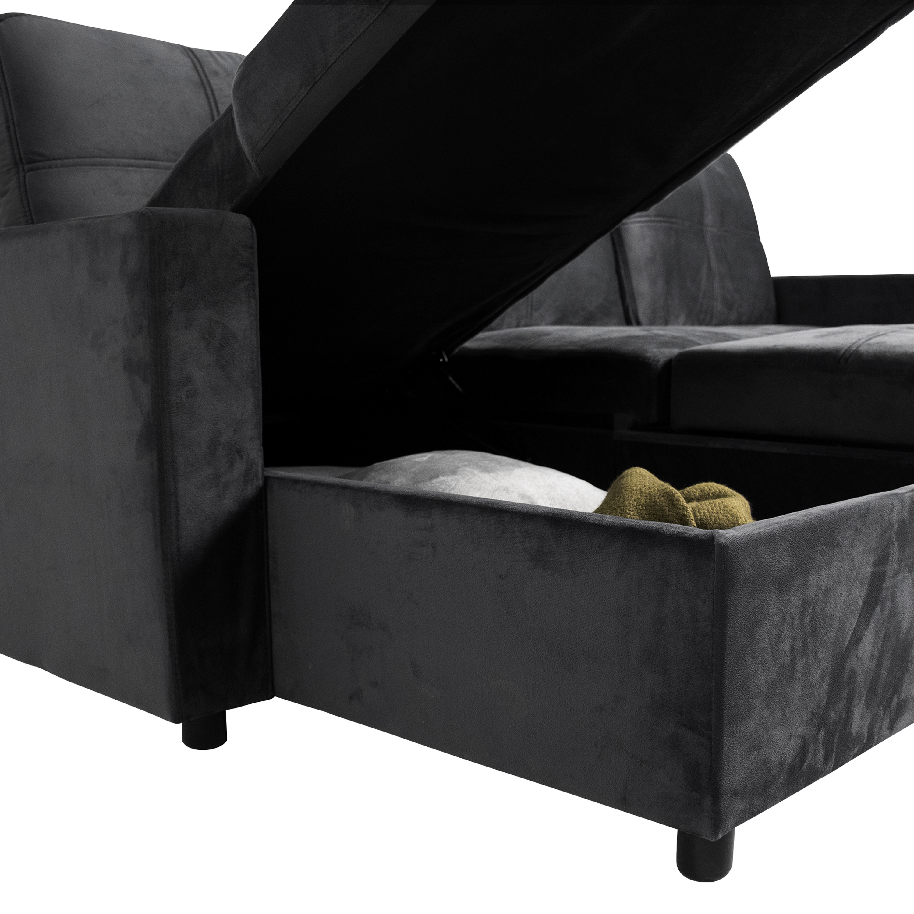 Sala con Almacenamiento Easy Living Modelo Tribeca Color Oxford Tela Velvet