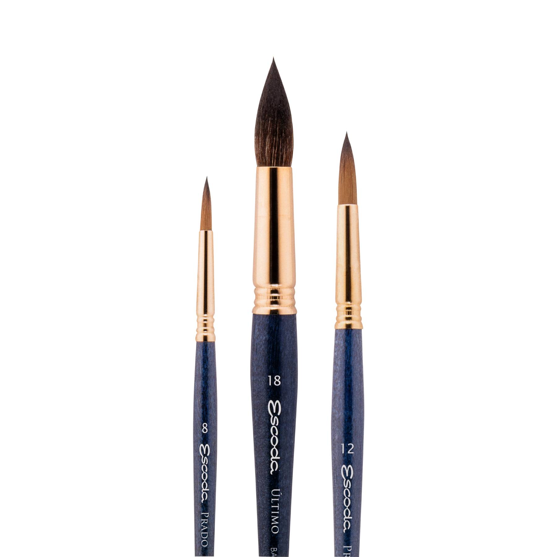 Set Con 3 Pinceles Sinteticos Para Acuarela "David Taylor" Escoda