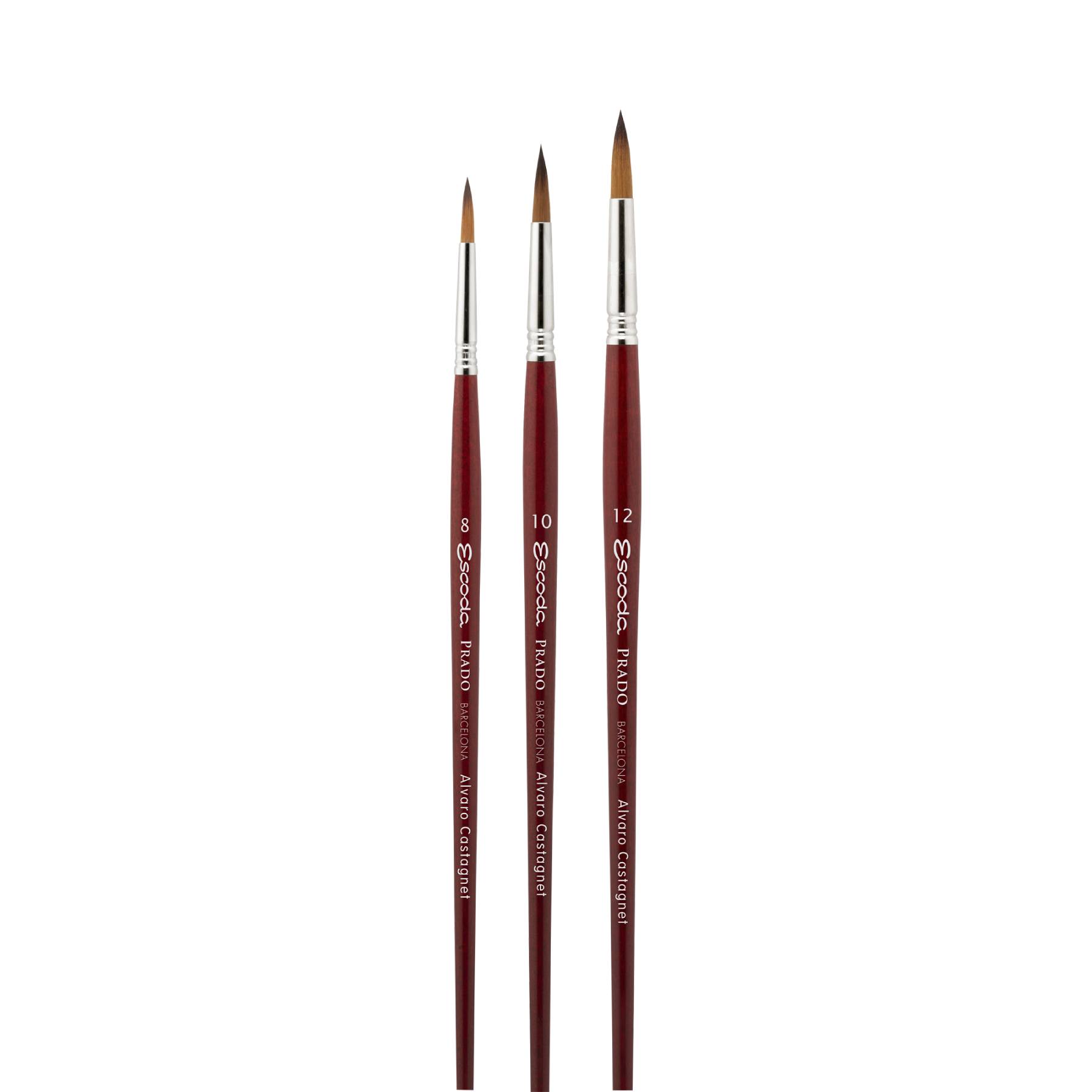 Set Con 3 Pinceles Sinteticos Para Acuarela "Alvaro Castagnet" Escoda