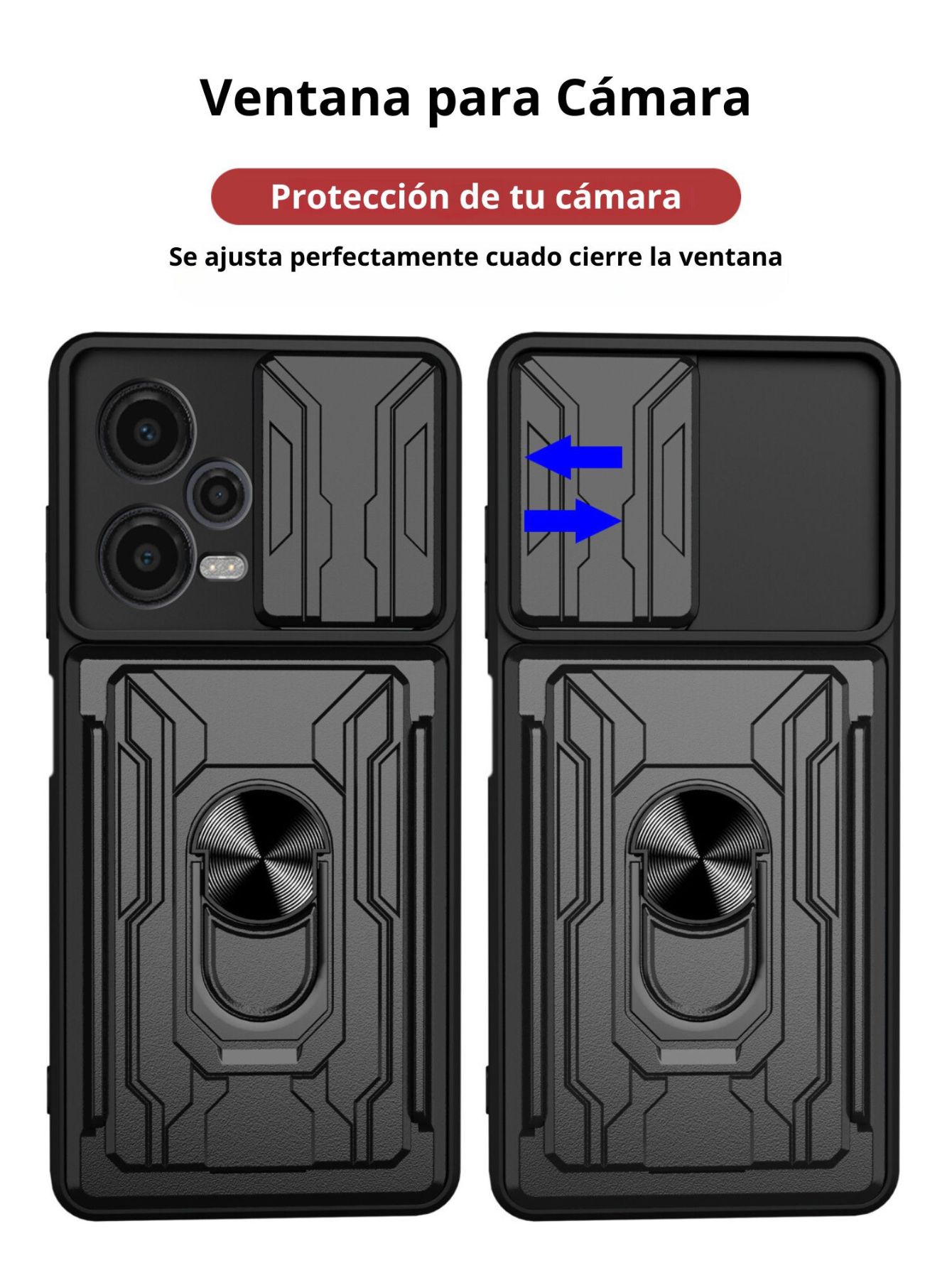 Funda Anillo y Tarjetero Card Slot para Samsung S24 Plus Negro