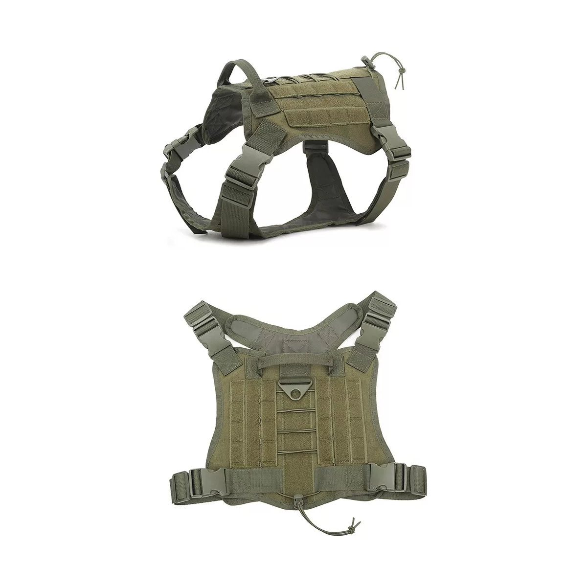 Pechera Táctica Arnés Para Perro Verde Militar Talla G