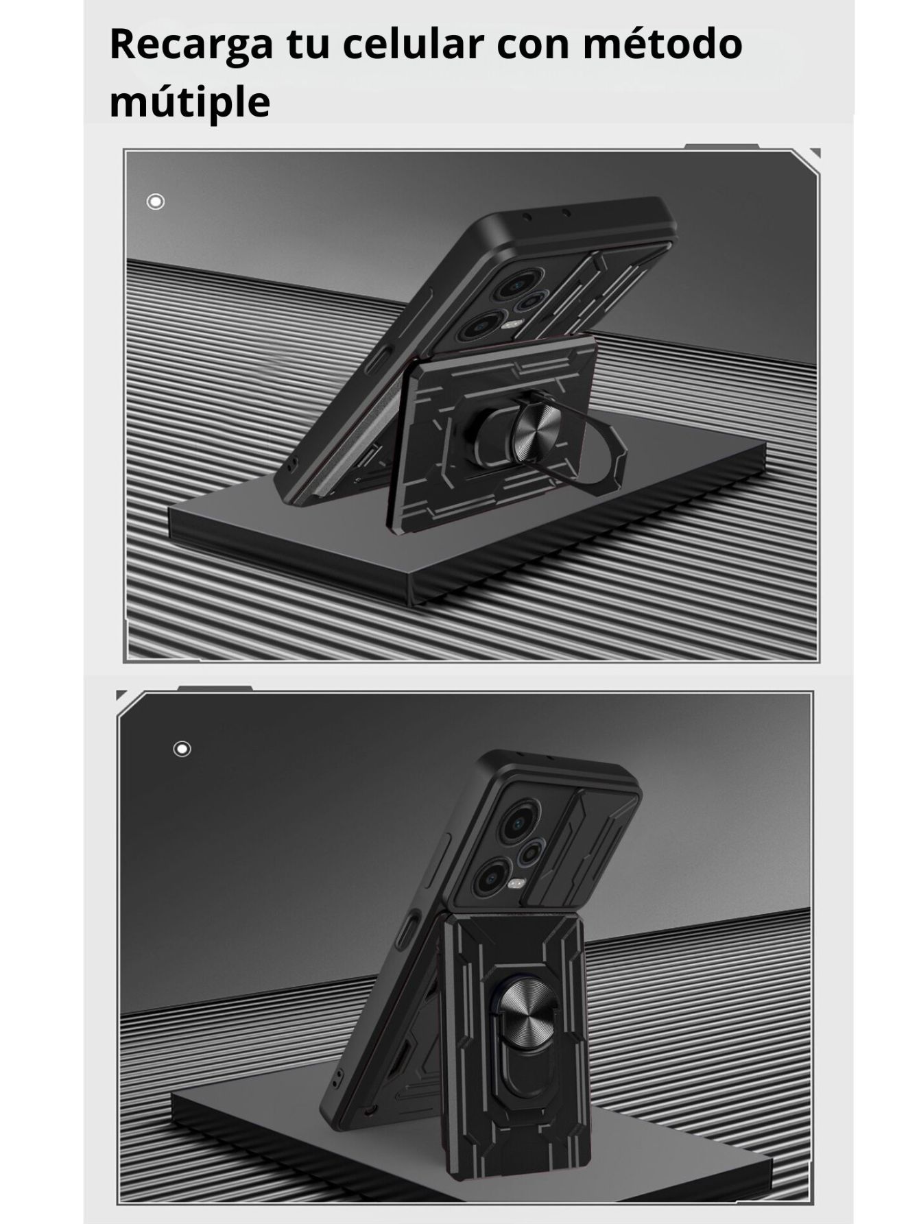 Funda Anillo y Tarjetero Card Slot para Samsung S24 Plus Negro