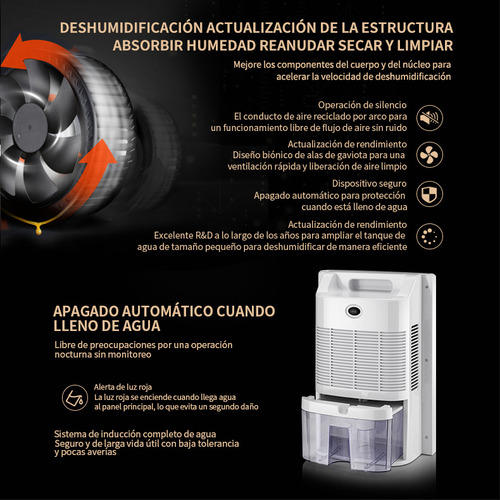 Deshumidificadores Domésticos Remotos Xinmall 2200 M Color Blanco