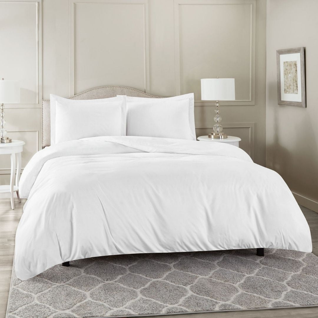 Juego Funda De Duvet Blanco Hotelero 200 Hilos Matri-queen